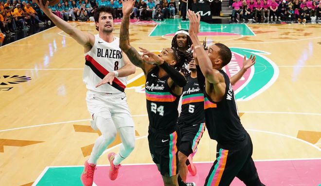 开拓者爆冷击败马刺，文班亚马伤退亨德森爆发